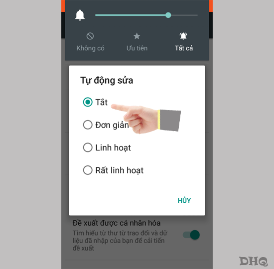 Bạn chọn tắt đi